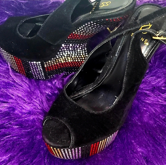 Rhinestone Wedge Heels - Picture 4 of 4